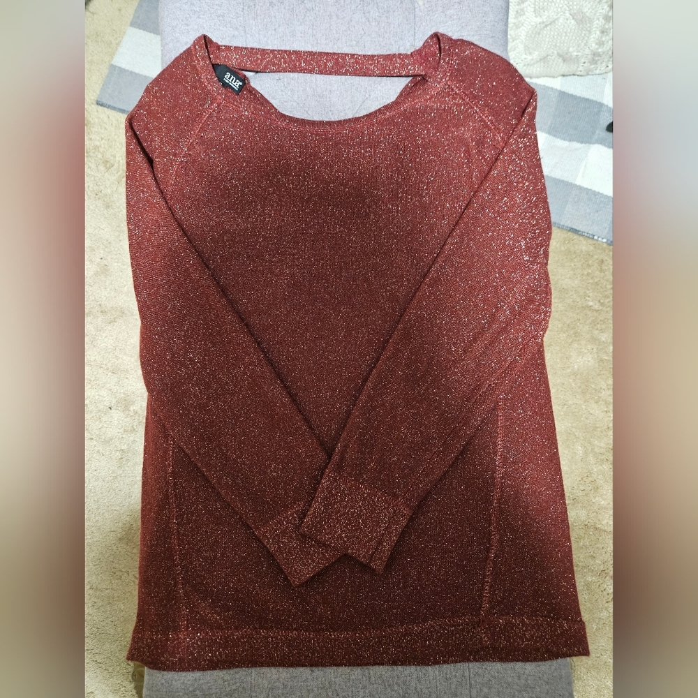a.n.a. Sparkly Deep Red Top